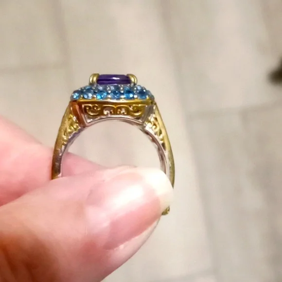 MICHAEL VALITUTTI AFRICAN AMETHYST AND NEON APATITE RING - Picture 2 of 9